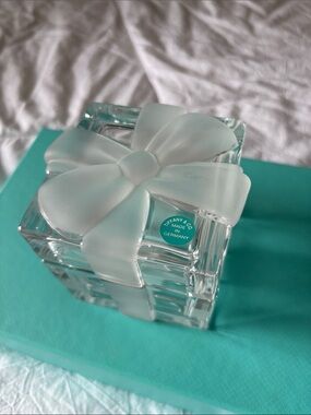 Tiffany & Co. Crystal Box With Frosted Bow